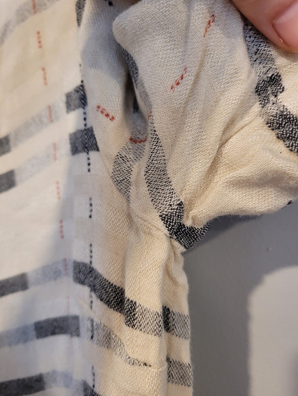 Bridge & Burn Leona Crop Plaid Top Alpenglow Stripe Modal Linen Size XS - Picture 6 of 9